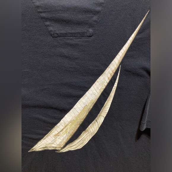 NAUTICA L navy blue back graphic tee relaxed fit unisex GUC 0868 - Picture 4 of 4